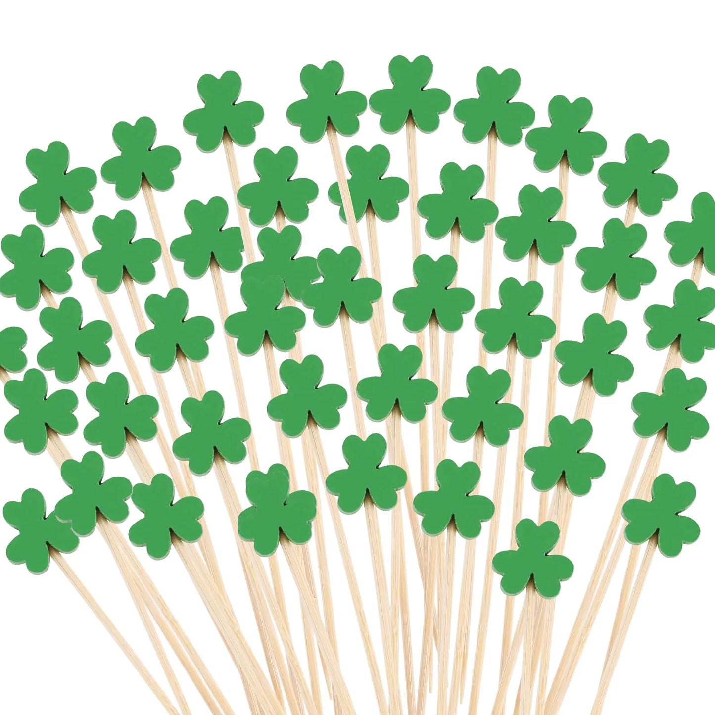 100Pcs Shamrock Cocktail Picks St Patricks Day Shamrock Cocktail Picks