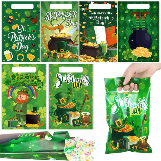 150 Pcs St. Patrick Day Plastic Gift Bags with Handle
